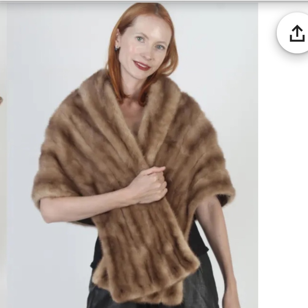 Ben Sherman Mutation Mink Stole In Natural Brown Vintage 60s - Picture 1 of 12